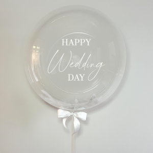 XL Hochzeitsballon transparent - mit Federn & Beschriftung