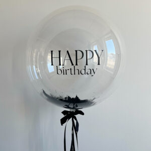 XL Ballon- Transparent mit Federn - Geburtstag – Bild 2