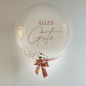 XL Ballon- Transparent mit Konfetti -Geburtstag
