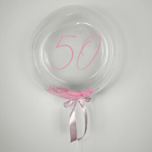 XL Ballon- Transparent mit Federn - Geburtstag – Bild 5