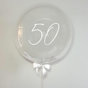 XL Ballon- Transparent mit Federn - Geburtstag – Bild 6