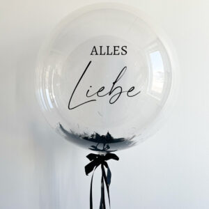 XL Ballon- Transparent mit Federn - Geburtstag