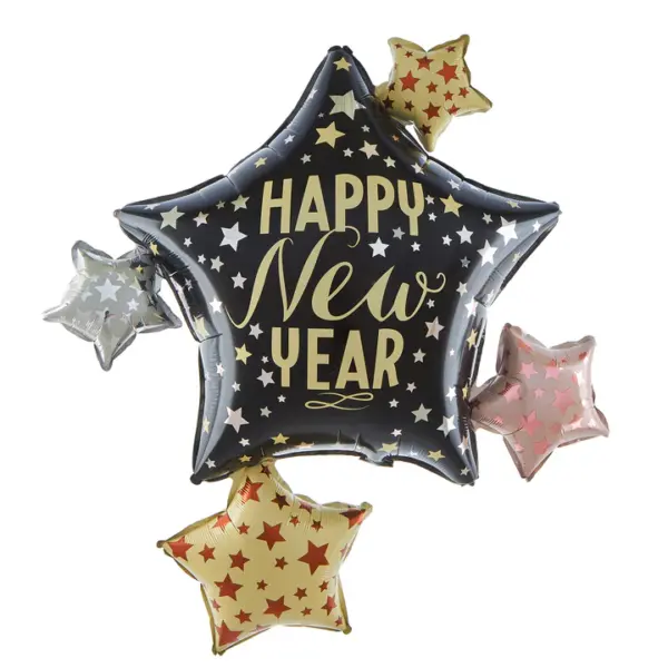 Folienballon Stern Happy New Year